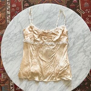 Brock Collection NWT Siria Lace-Trimmed Satin Camisole in Champagne Size 6